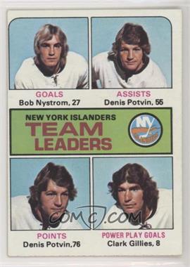 1975-76 Topps - [Base] #323 - Team Leaders - Bob Nystrom, Denis Potvin, Clark Gillies