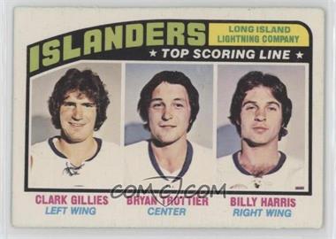 1976-77 O-Pee-Chee - [Base] #216 - Team Leaders - Clark Gillies, Bryan Trottier, Billy Harris