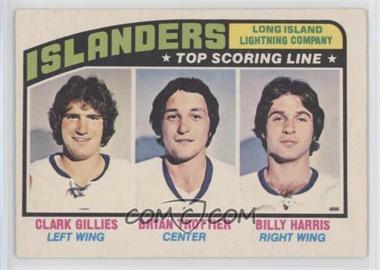 1976-77 O-Pee-Chee - [Base] #216 - Team Leaders - Clark Gillies, Bryan Trottier, Billy Harris