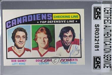 1976-77 O-Pee-Chee - [Base] #217 - Bob Gainey, Doug Jarvis, Jimmy Roberts [CAS Certified Sealed]