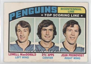 1976-77 O-Pee-Chee - [Base] #218 - Pittsburgh Penguins Team, Lowell MacDonald, Syl Apps, Jean Pronovost