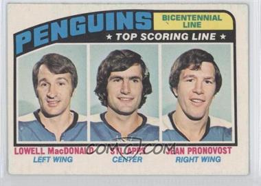 1976-77 O-Pee-Chee - [Base] #218 - Pittsburgh Penguins Team, Lowell MacDonald, Syl Apps, Jean Pronovost