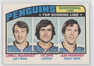 1976-77 O-Pee-Chee - [Base] #218 - Pittsburgh Penguins Team, Lowell MacDonald, Syl Apps, Jean Pronovost