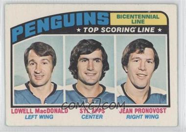 1976-77 O-Pee-Chee - [Base] #218 - Pittsburgh Penguins Team, Lowell MacDonald, Syl Apps, Jean Pronovost