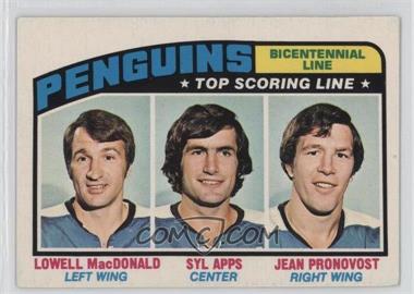 1976-77 O-Pee-Chee - [Base] #218 - Pittsburgh Penguins Team, Lowell MacDonald, Syl Apps, Jean Pronovost