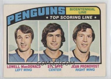 1976-77 O-Pee-Chee - [Base] #218 - Pittsburgh Penguins Team, Lowell MacDonald, Syl Apps, Jean Pronovost