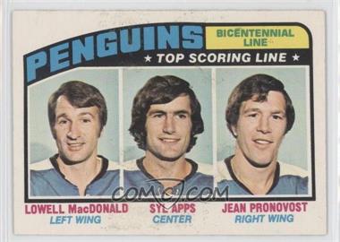 1976-77 O-Pee-Chee - [Base] #218 - Pittsburgh Penguins Team, Lowell MacDonald, Syl Apps, Jean Pronovost