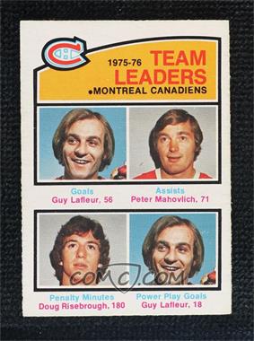 1976-77 O-Pee-Chee - [Base] #388 - Guy Lafleur, Peter Mahovlich, Doug Risebrough [Good to VG‑EX]