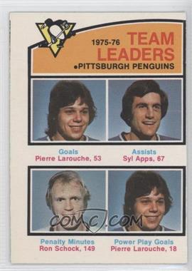 1976-77 O-Pee-Chee - [Base] #392 - Pierre Larouche, Syl Apps, Ron Schock