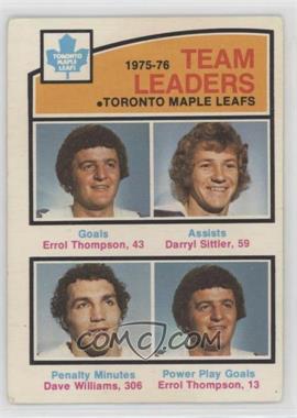 1976-77 O-Pee-Chee - [Base] #394 - Errol Thompson, Darryl Sittler, Tiger Williams [Good to VG‑EX]