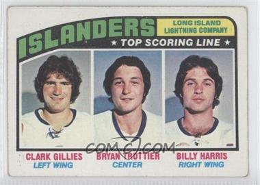 1976-77 Topps - [Base] #216 - New York Islanders Team, Clark Gillies, Bryan Trottier, Billy Harris [Good to VG‑EX]