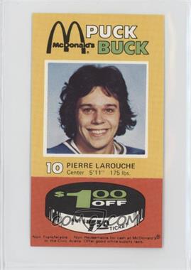 1977-78 McDonalds Pittsburgh Penguins Puck Bucks - [Base] #10 - Pierre Larouche