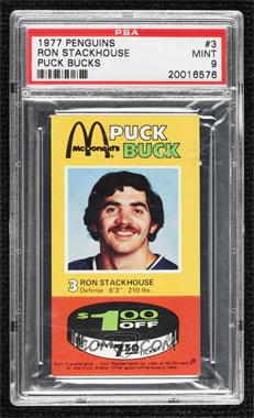 1977-78 McDonalds Pittsburgh Penguins Puck Bucks - [Base] #3 - Ron Stackhouse [PSA 9 MINT]