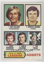 Marcel Dionne, Tim Young, Guy Lafleur, Larry Robinson, Borje Salming