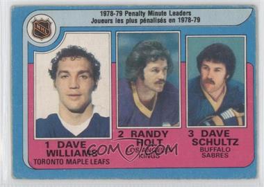1979-80 O-Pee-Chee - [Base] #4 - Randy Holt, Dave Schultz, Tiger Williams [Poor to Fair]