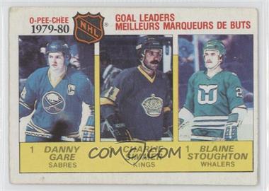 1980-81 O-Pee-Chee - [Base] #161 - League Leaders - Charlie Simmer, Danny Gare, Blaine Stoughton [Good to VG‑EX]
