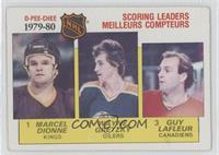 League Leaders - Marcel Dionne, Wayne Gretzky, Guy Lafleur [Noted]