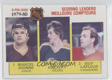 1980-81 O-Pee-Chee - [Base] #163 - League Leaders - Marcel Dionne, Wayne Gretzky, Guy Lafleur