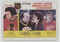 League Leaders - Tony Esposito, Gerry Cheevers, Bob Sauve, Rogatien Vachon