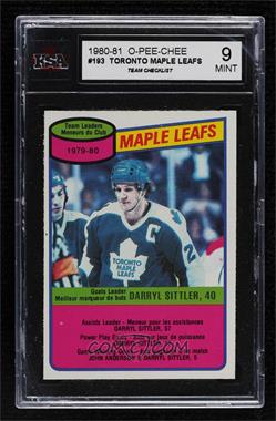 1980-81 O-Pee-Chee - [Base] #193 - Darryl Sittler [KSA 9 MINT]