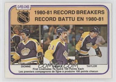 1981-82 O-Pee-Chee - [Base] #391 - Marcel Dionne, Charlie Simmer, Dave Taylor