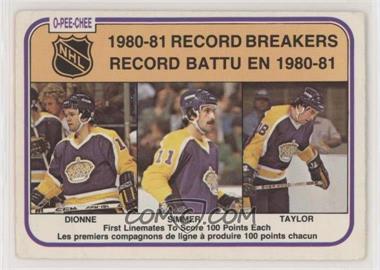 1981-82 O-Pee-Chee - [Base] #391 - Marcel Dionne, Charlie Simmer, Dave Taylor [Good to VG‑EX]