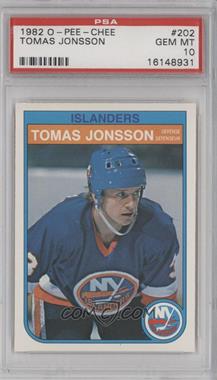 1982-83 O-Pee-Chee - [Base] #202 - Tomas Jonsson [PSA 10 GEM MT]