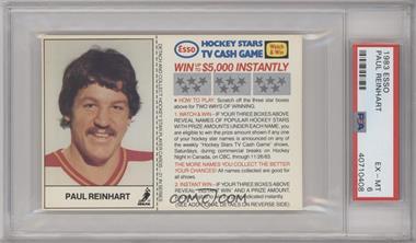 1983-84 ESSO Hockey Stars TV Cash Game - [Base] #_PARE - Paul Reinhart [PSA 6 EX‑MT]