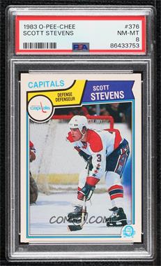 1983-84 O-Pee-Chee - [Base] #376 - Scott Stevens [PSA 8 NM‑MT]