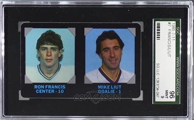 1985-86 7-Eleven NHL Collectors' Series - [Base] #7 - Ron Francis, Mike Liut [SGC 9 MINT]
