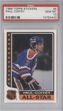 1986-87 Topps - All-Star Stickers #5 - Paul Coffey [PSA 10 GEM MT]