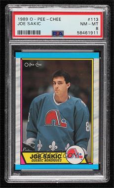 1989-90 O-Pee-Chee - [Base] #113 - Joe Sakic [PSA 8 NM‑MT]