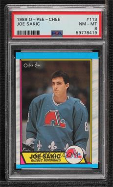 1989-90 O-Pee-Chee - [Base] #113 - Joe Sakic [PSA 8 NM‑MT]