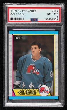 1989-90 O-Pee-Chee - [Base] #113 - Joe Sakic [PSA 8 NM‑MT]