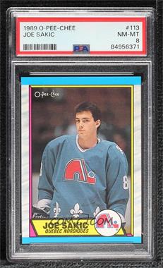 1989-90 O-Pee-Chee - [Base] #113 - Joe Sakic [PSA 8 NM‑MT]