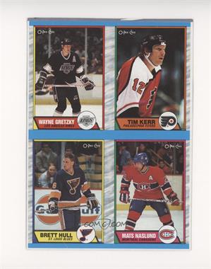 1989-90 O-Pee-Chee - Box Bottoms - Complete Panel #E-H - Wayne Gretzky, Tim Kerr, Brett Hull, Mats Naslund [Poor to Fair]