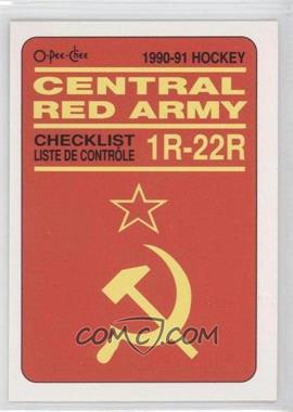 1990-91 O-Pee-Chee - Central Red Army #22R - Checklist