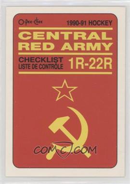 1990-91 O-Pee-Chee - Central Red Army #22R - Checklist
