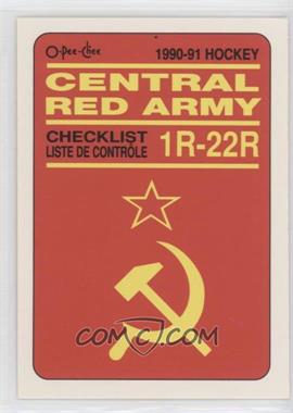 1990-91 O-Pee-Chee - Central Red Army #22R - Checklist