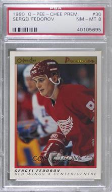 1990-91 O-Pee-Chee Premier - [Base] #30 - Sergei Fedorov [PSA 8 NM‑MT]