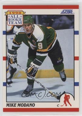 1990-91 Score - [Base] #327.1 - All Rookie Team - Mike Modano (All-Rookie Team logo/emblem covers face/head on front)