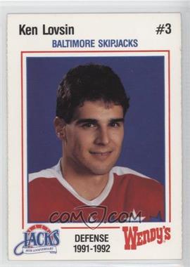 1991-92 Baltimore Skipjacks Team Issue - [Base] #5 - Ken Lovsin