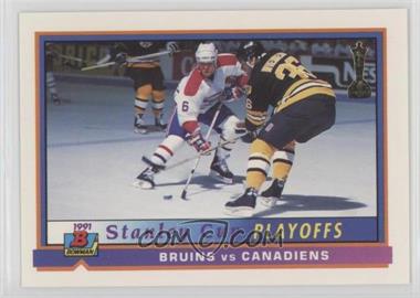 1991-92 Bowman - [Base] #414 - Stanley Cup Playoffs - Bruins vs Canadiens