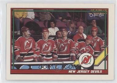 1991-92 O-Pee-Chee - [Base] #191 - New Jersey Devils Team [Poor to Fair]