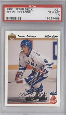 1991-92 Upper Deck - [Base] - French #21 - Teemu Selanne [PSA 10 GEM MT]