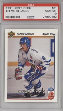 1991-92 Upper Deck - [Base] #21 - Teemu Selanne [PSA 10 GEM MT]