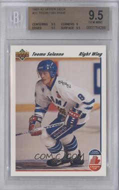 1991-92 Upper Deck - [Base] #21 - Teemu Selanne [BGS 9.5 GEM MINT]