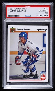 1991-92 Upper Deck - [Base] #21 - Teemu Selanne [PSA 10 GEM MT]