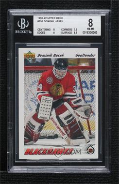 1991-92 Upper Deck - [Base] #335 - Dominik Hasek [BGS 8 NM‑MT]