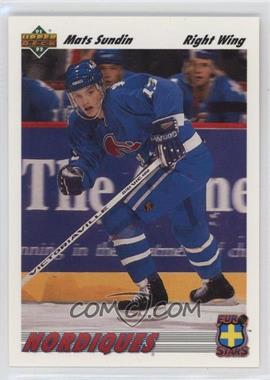 1991-92 Upper Deck - Euro-Stars #E13 - Mats Sundin